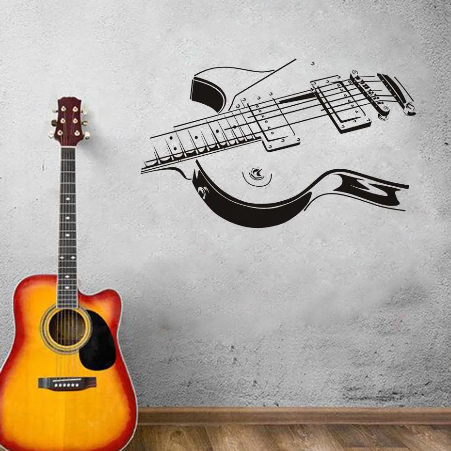 Guitar String Silhouette Decals Vinyl Wall Sticker Wall