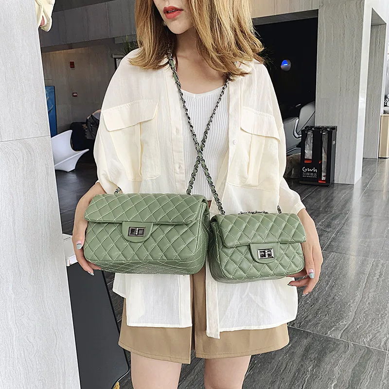  2019 New Chain Diagonal Women Messenger Bag Europe and America Rhombic Embroidery Line Small Square - 4000029986997
