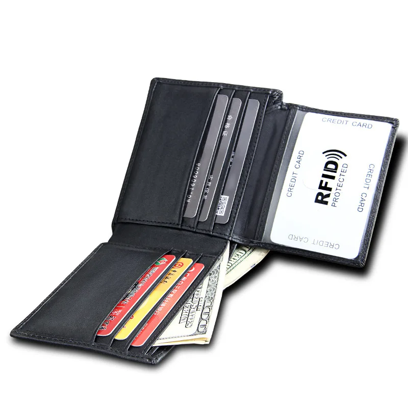 Кошелек мужской из мягкой натуральной коровьей кожи с блокировкой RFID|coin pocket|leather