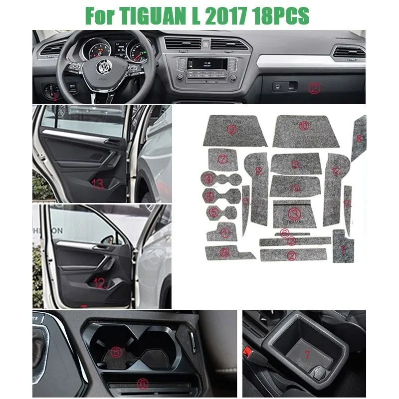 

Anti-Slip Gate Slot Mat Felted Wool For TIGUAN 2010-2017 For SAGITAR C-TREK T-ROC THARUTSI TAYRON Touareg Variant Teramont