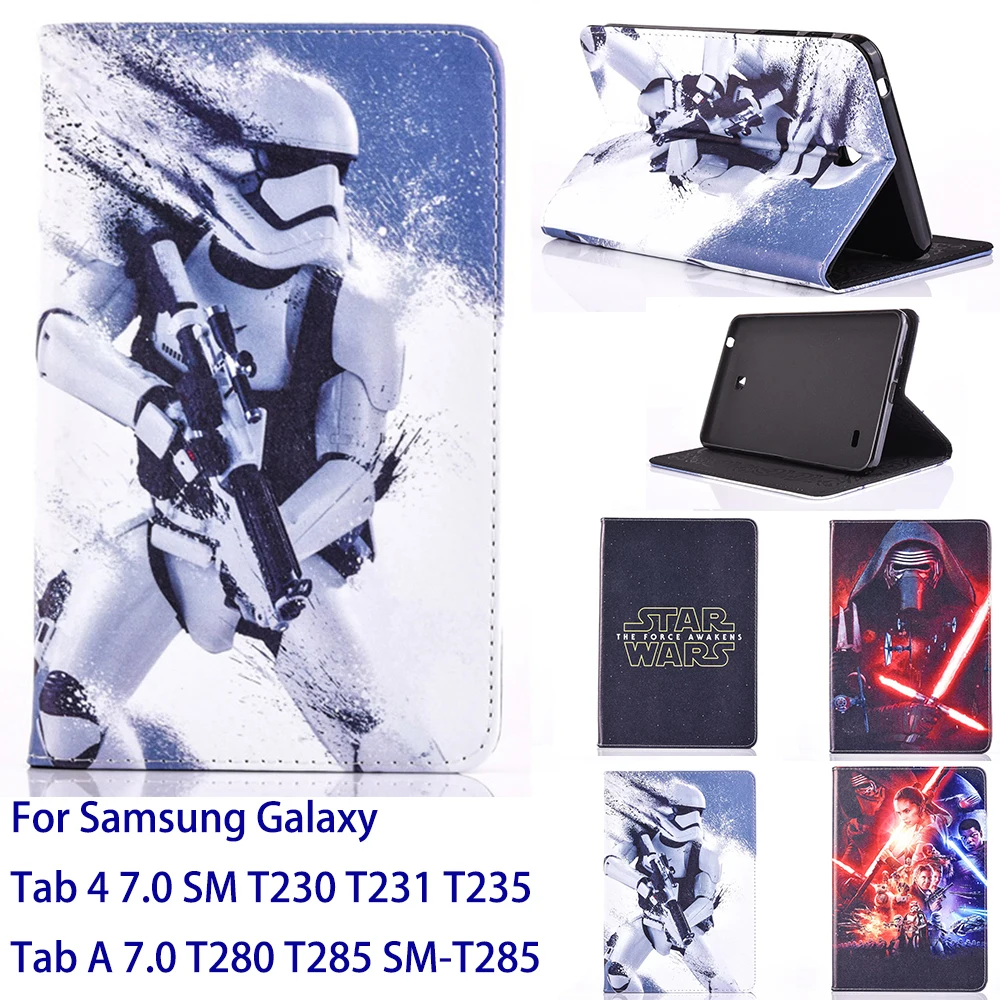 

Tablet Case For Samsung Galaxy Tab 4 7.0 SM T230 T235 Tab A T280 T285 SM-T285 Case Movie Star Wars Cover stand coque para capa