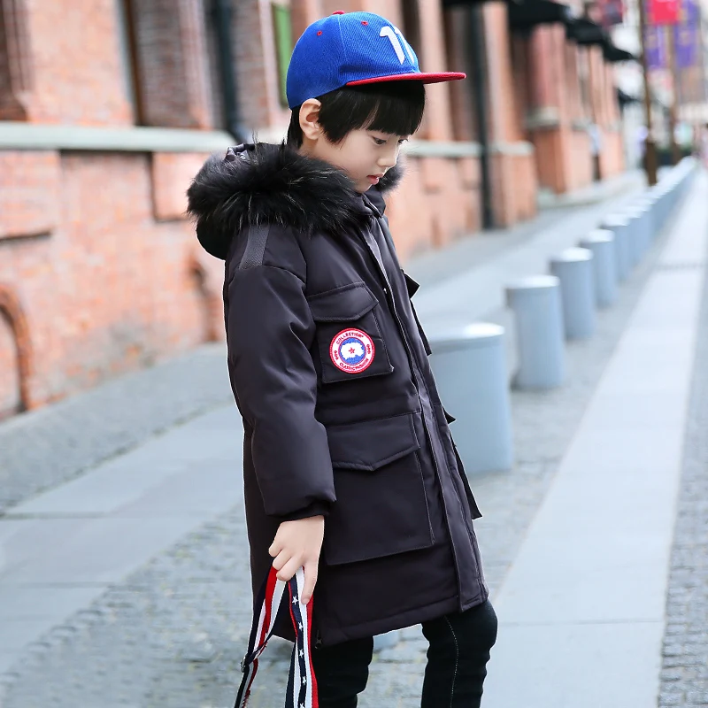 

Boys Snowsuit Fashion Duck Down Jackets Teen Boys Winter Coat Made of Goose 5 6 7 8 9 10 12 14 years Children Outfit