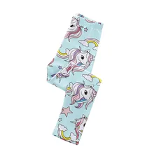 Леггинсы для маленьких девочек; брюки с аппликацией единорога; узкие брюки; Лидер продаж; Новое поступление; модные брюки; обтягивающие брюки для девочек