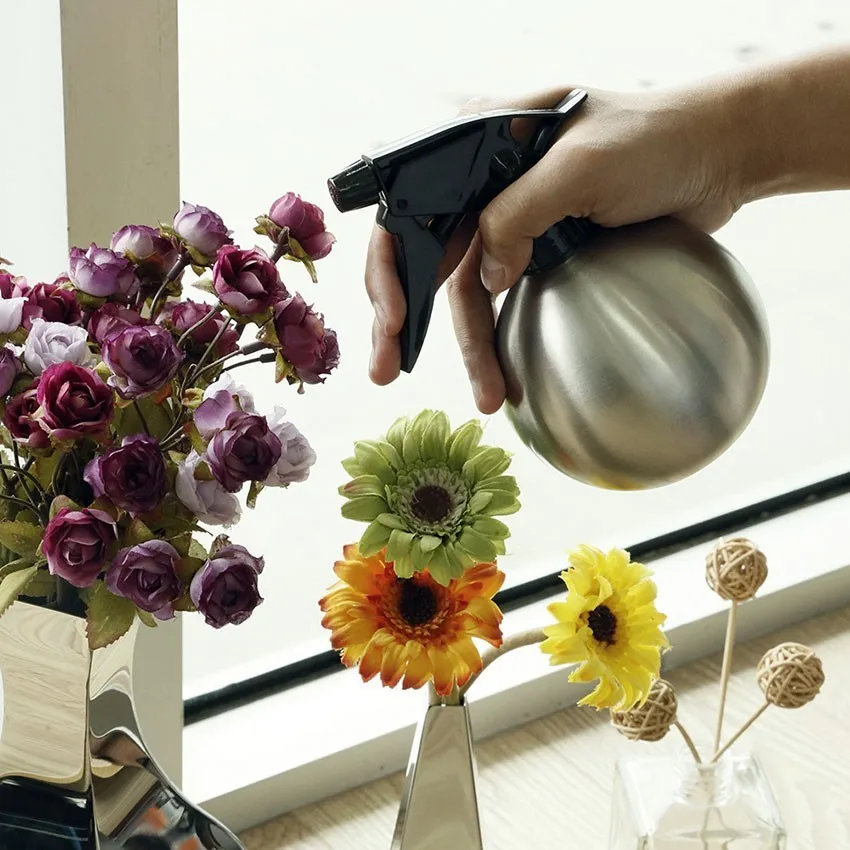 

304 Stainless Steel Watering Can Small Spherical Hair Spray Green Plant Watering Drip Flower Pot Water Sprinkler Garden Tool