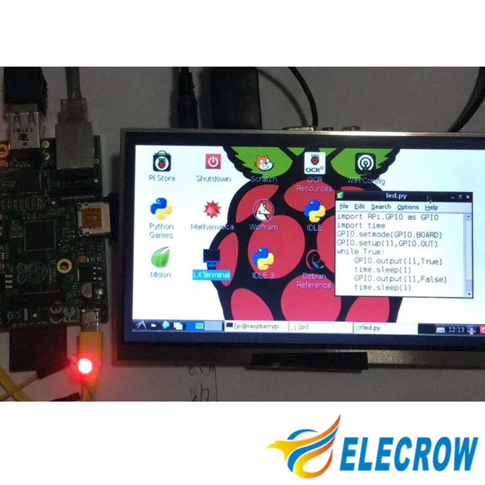 Elecrow Raspberry Pi 3 дисплей 7 дюймовым ЖК-дисплеем модулем 800x480 HDMI интерфейс точки "цвет TFT дисплей для Raspberry Pi банан Pi