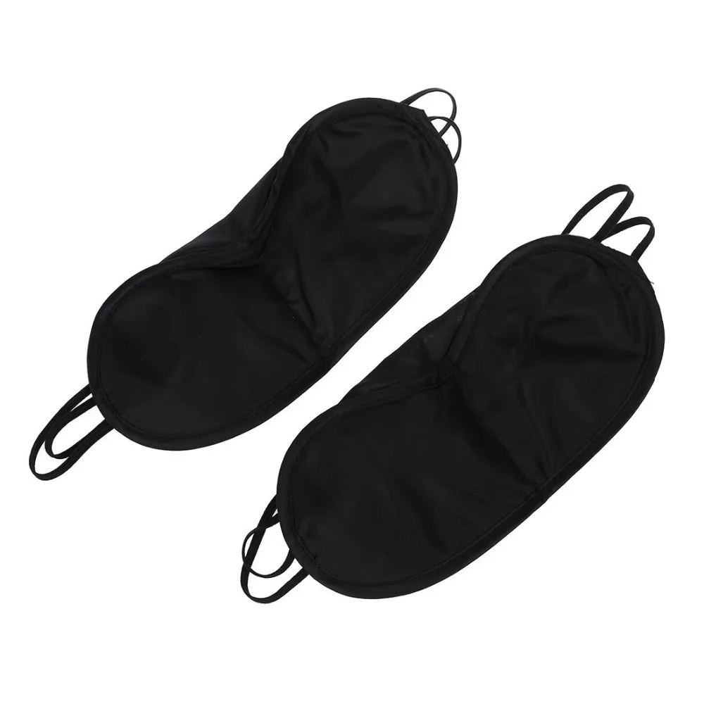 

2 x Travel Built-in Sponge Black Elastic Strap Sleeping Mask Eye Shade Safety Goggles