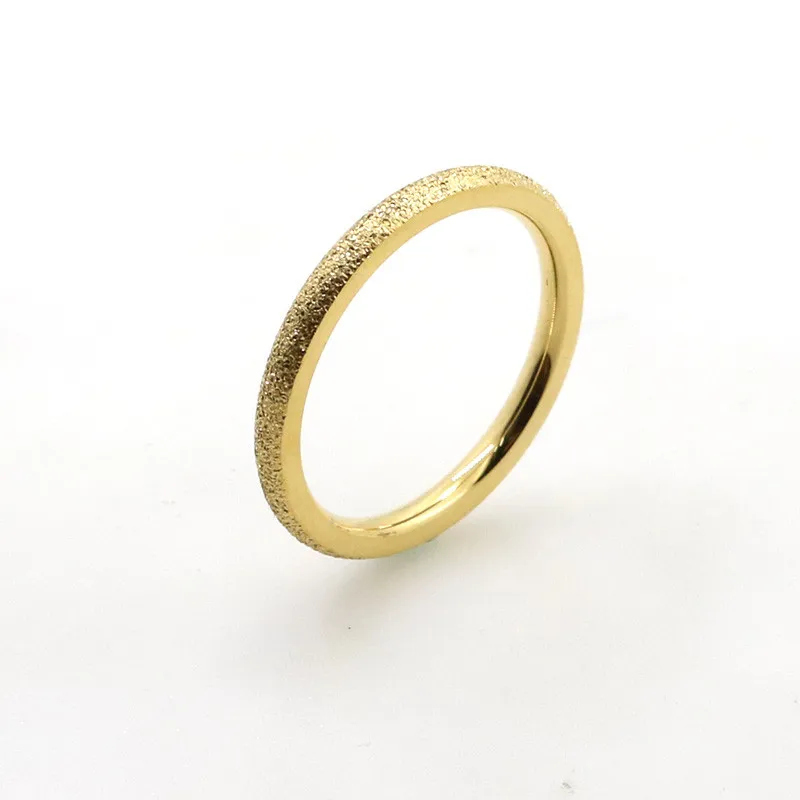 Тусклый полированный 2 мм корейский модный женский хвост кольцо на палец титановая сталь золотого цвета обручальное кольцо для женщин обручальное ювелирное изделие