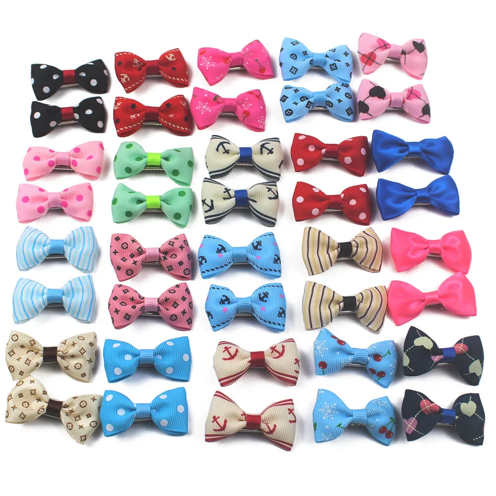 

20Colors/pack dog bows For Cats Dogs Hairpin Headdress Clips Metal Clip Dog Hair Bow Grooming Supplies dog accessories [OR04]