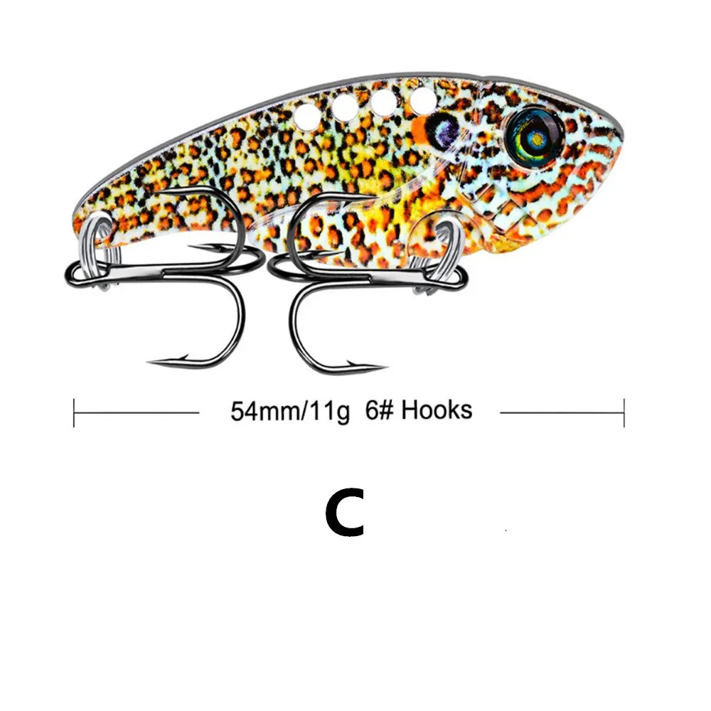 1 шт. Металлические VIB приманки 54 мм/11 г яркие вибрации ложка приманка жесткая искусственная Цикада приманка Спиннер воблеры для любой воды - Цвет: 03