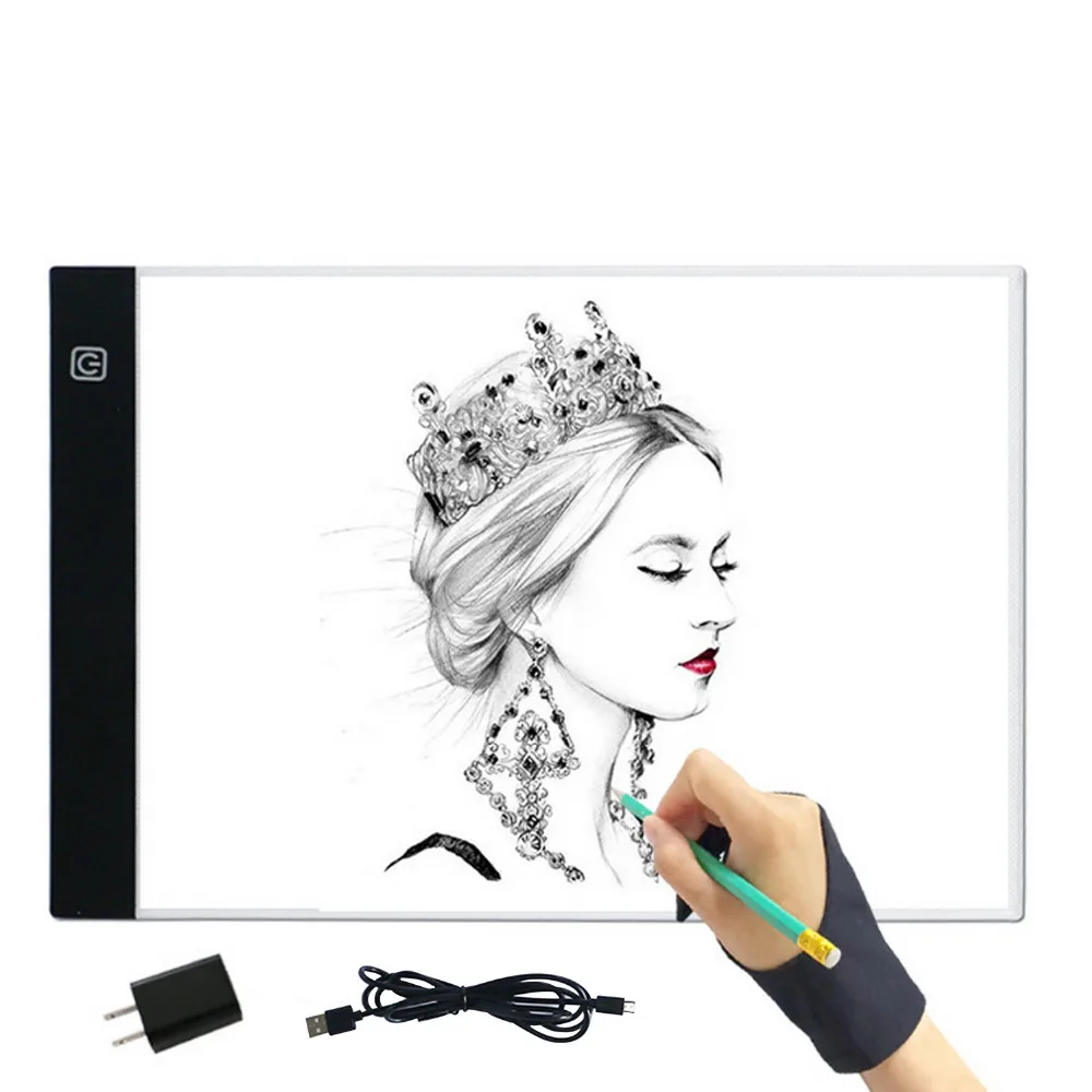 

Besegad Ultra-Thin USB A4 Tracing LED Light Box Artist Drawing Tattoo Copy Board Writing Pad with 3-Level Dimmable Brightness