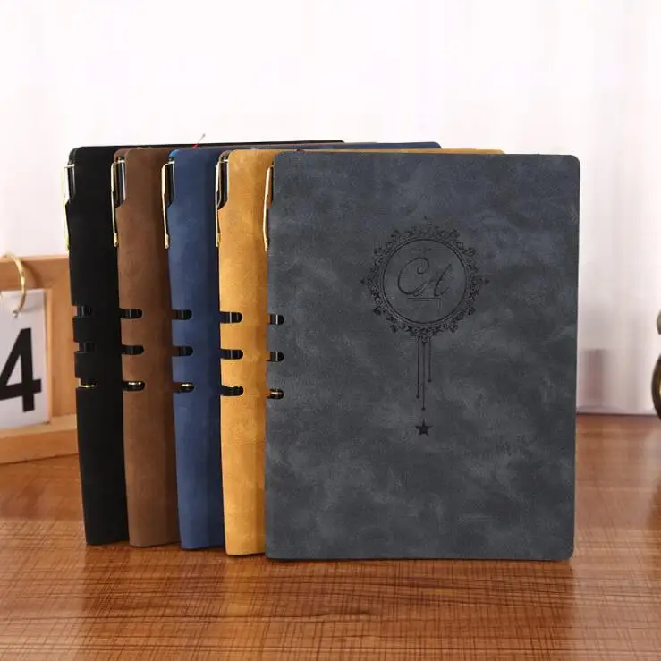 1PC Vintage PU Leather A5 Business Notebook Agenda Planner Schedule Journals Hard Cover Sketchbook Notepad Memo Book