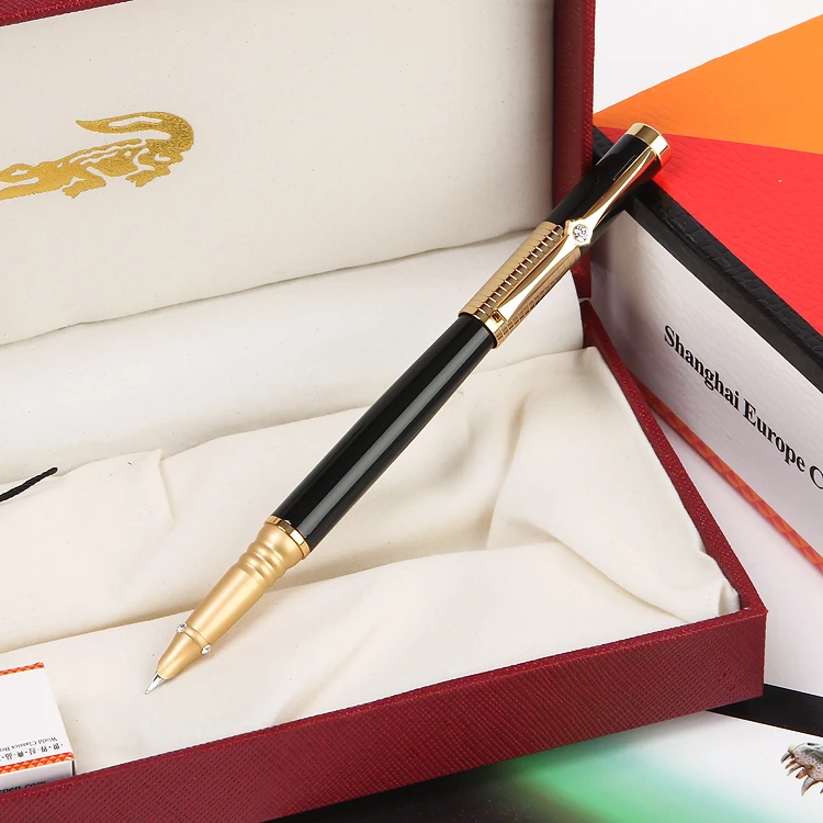 

Free Shipping European Crocodile Finance Special Fountain Pen Pure Black Superfine Ink Pens Promotion