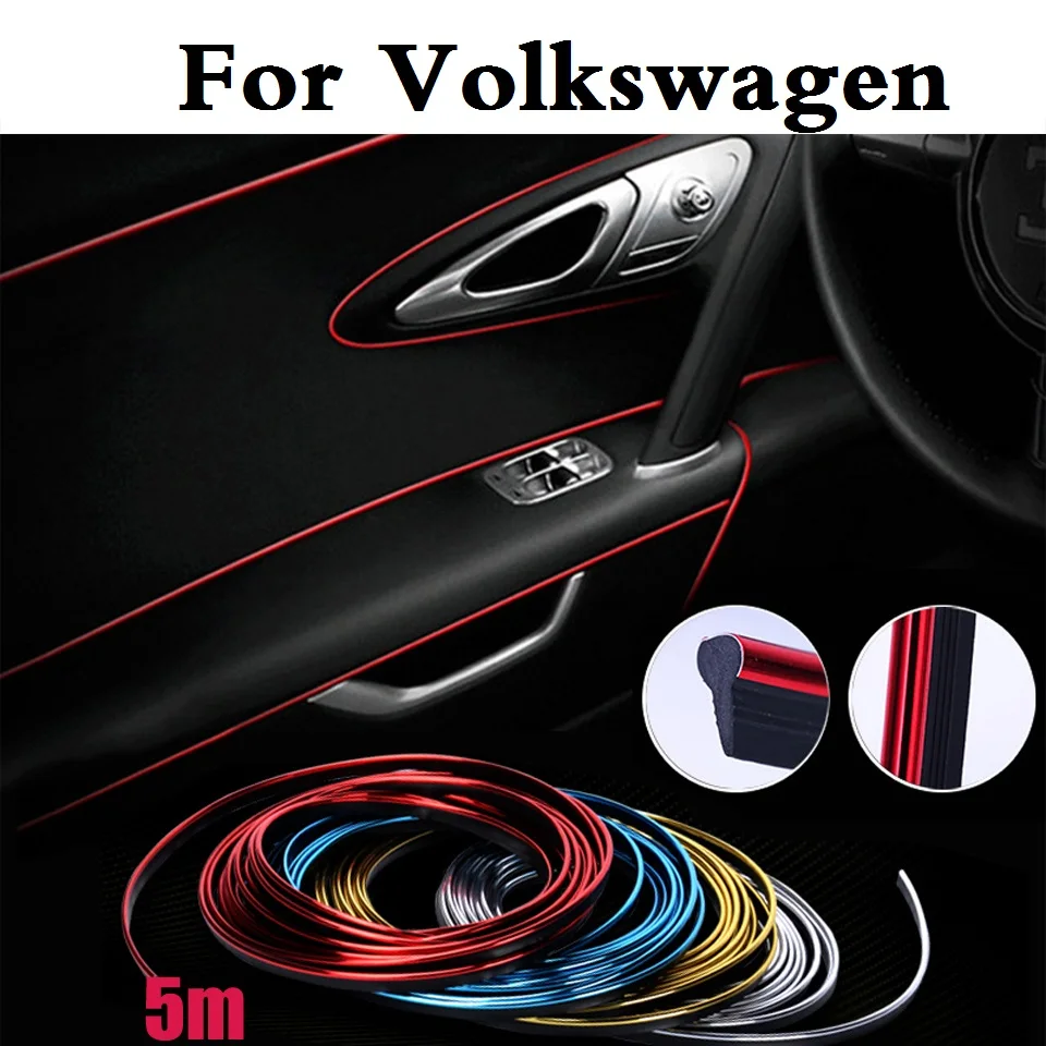 5m Car styling Interior Decorative Thread Type Decoration Strip For Volkswagen Beetle Bora Eos Fox Golf GTI Golf Plus Golf R