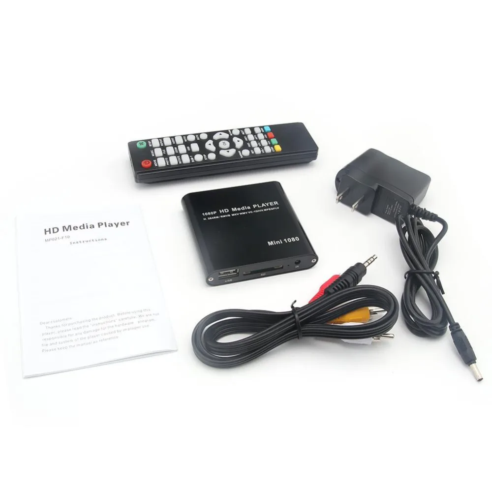 США штекер мини HDMI медиаплеер 1080P Full HD ТВ Видео мультимедийный плеер Box Поддержка MKV/RM-SD/USB/SDHC/MMC HDD-HDMI
