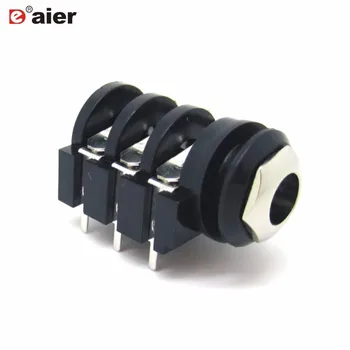 

10PCS 6.35mm Jack Stereo Type With Short PCB Terminal Panel Mount PJ-644C Plastic Audio Female Stereo 1/4'' Phone Jack
