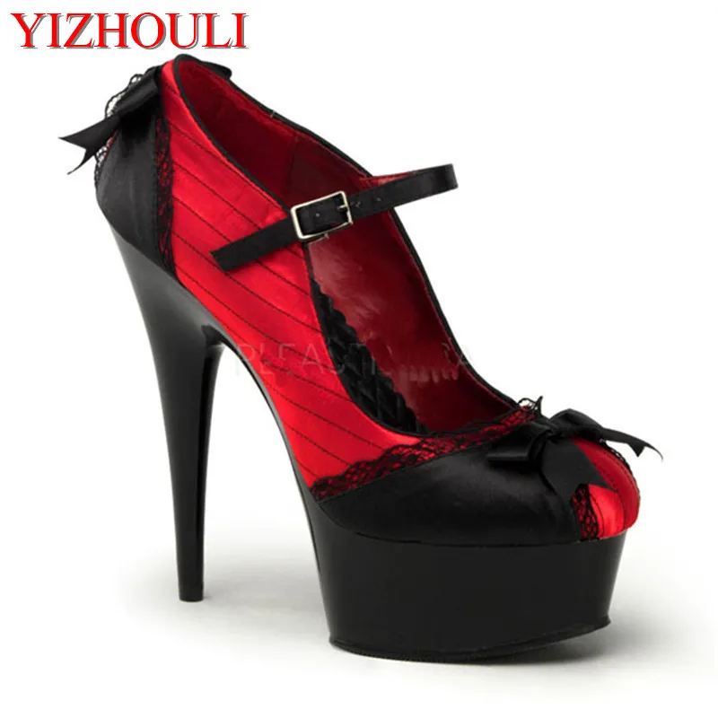 Fashion cloth ultra-high with fish head pretty temperament women's shoes 15 cm high heels Shows the new shoes