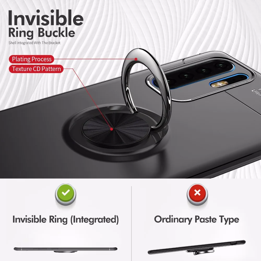 Luxury Car Magnetic Ring Soft Case On The For Huawei P30 Pro P20 Lite Full Cover For Huawei P20 P30 TPU Shockproof Bumper Case