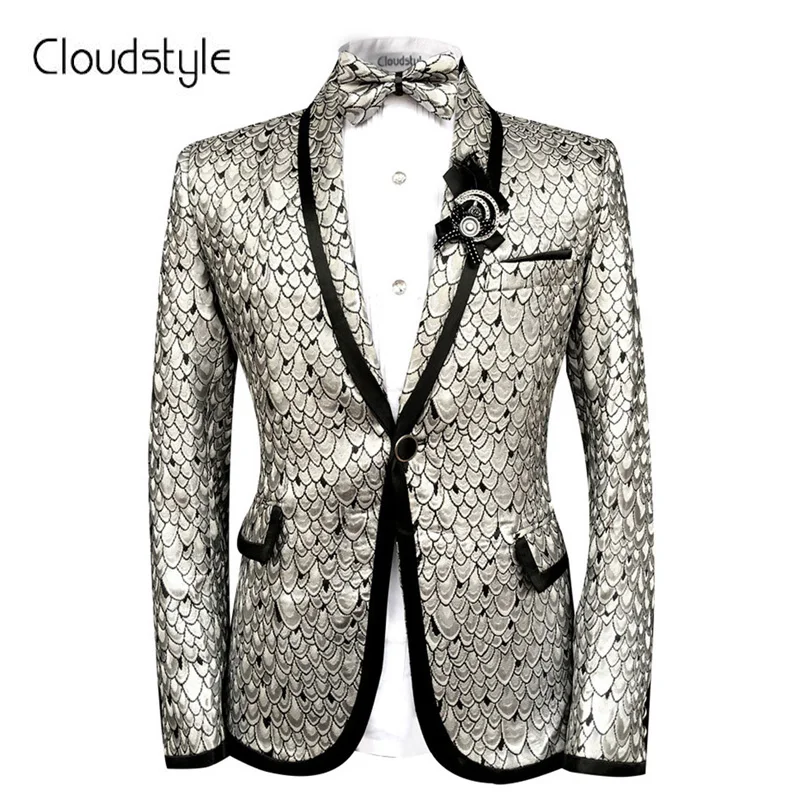 Buy Cloudstyle Fashion Men Suit BA6L4D01T5 Silver Suit
