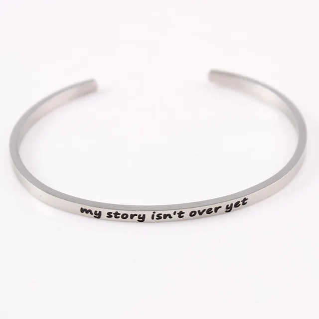 My Story Isn T Over Yet Bracelet Inspirational Quote Jewelry Hand My Story Isn T Over Yet Bracelet Inspirational Quote Jewelry Hand Stamed Cuff Bangle
