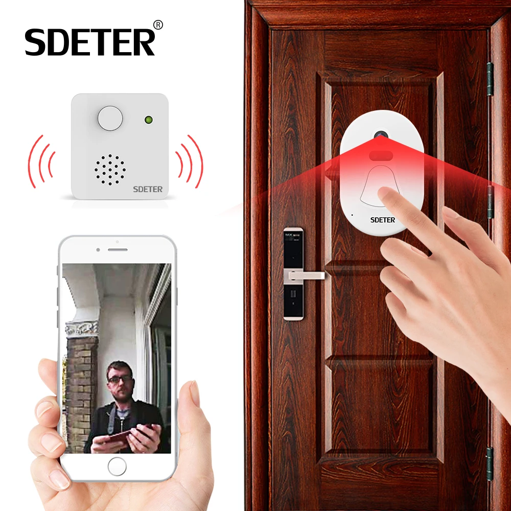 imágenes para SDETER WIFI Cámara Kit de Seguridad Para el Hogar Timbre Timbre Inalámbrico WIFI W/Visión Nocturna de Alarma de Almacenamiento Gratuito En La Nube Puerta Empuje visor imágenes para SDETER WIFI Cámara Kit de Seguridad Para el Hogar Timbre Timbre Inalámbrico WIFI W/Visión Nocturna de Alarma de Almacenamiento Gratuito En La Nube Puerta Empuje visor