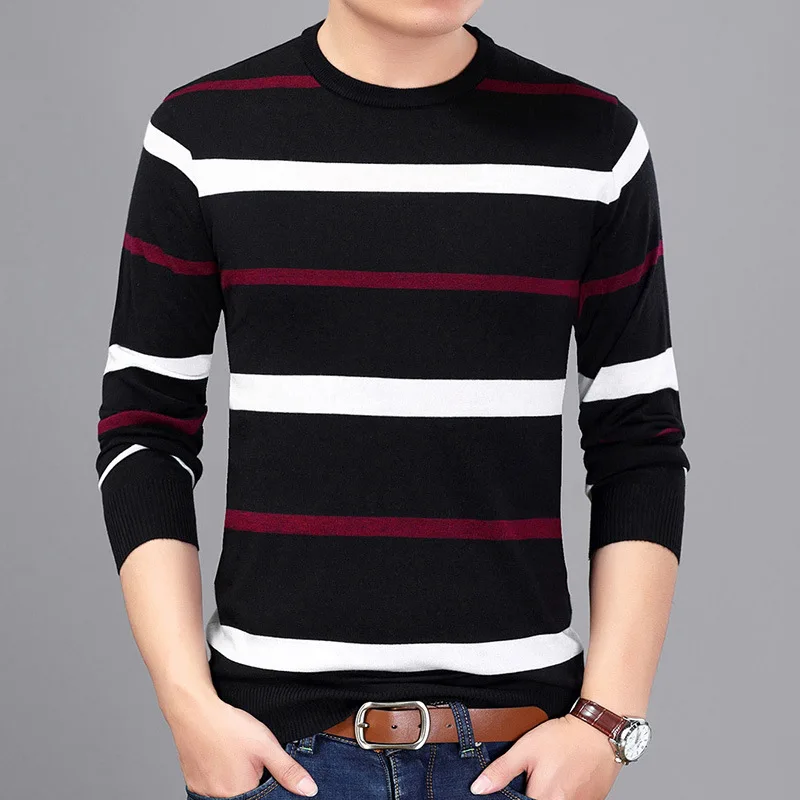 Aliexpress.com : Buy 2017 Mens Striped Sweater Personality Color ...