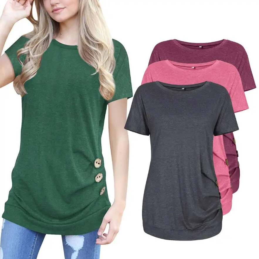 womens short sleeve long tops