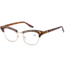 Женские очки для чтения, высококачественные черные новые зеркальные очки из смолы с изображением кота, алмазная пластиковая оправа, очки для дальности+ 1,0-3,5 R076