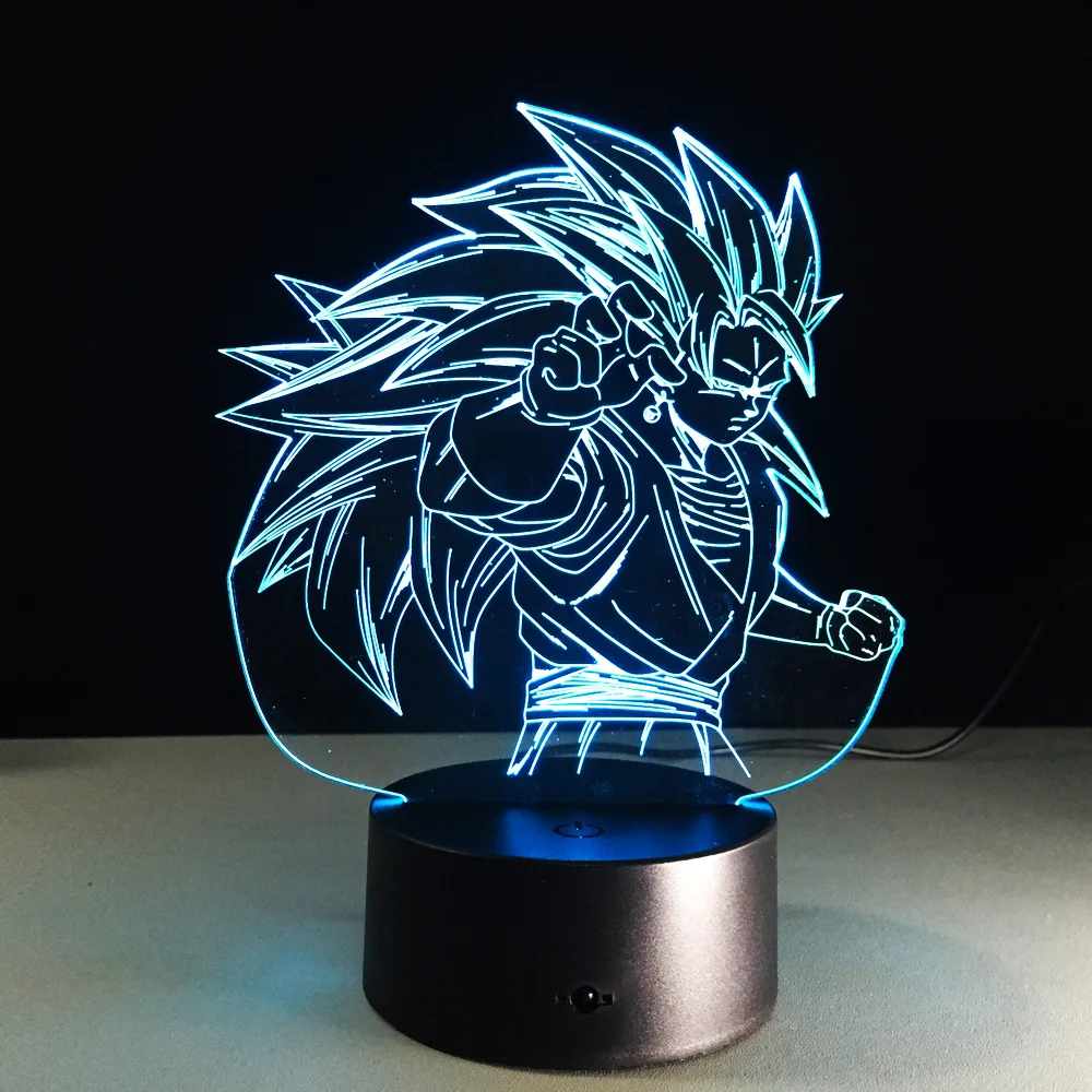 Dragon Ball Z Figure 3D Led Night Light Son Goku Super Saiyan 3