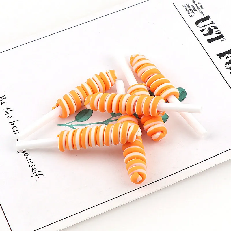 10pcs/lot 9*10mm Cute Simulation Polymer Clay lollipop Jelly Candy Resin Cabochons For DIY Simulation Food Kids Toys