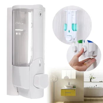 

Newly Wall Mounted Shampoo Soap Dispenser Sanitizer Bathroom Shower Liquid Lotion Pump VA88
