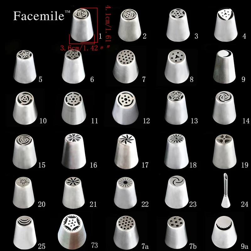 Facemile формы для выпечки из нержавеющей стали сопла для кондитерских изделий русские насадки для кондитерских инструментов 52 подарок