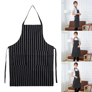 

Cooking Baking Aprons Linen Catering Home House Kitchen Apron Aprons with 2 Pockets for Chefs