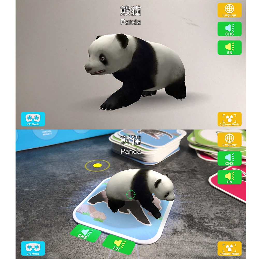 

68Pcs AR 4D Fancy Zoo Magic Augmented Reality Flashcards Animal Educational Game 13 Switchable Languages Best Toy Gift For Kids