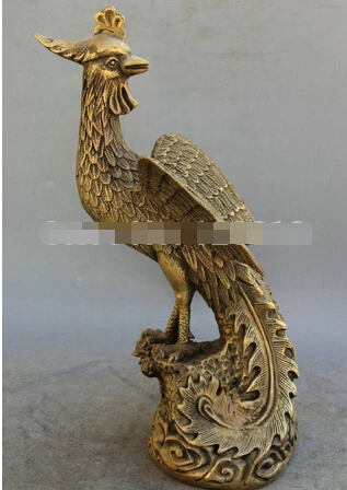 SUIRONG 330 + 10 "Китайская латунь животное Феникс Фанг Хван Фэн Хуан птица скульптура