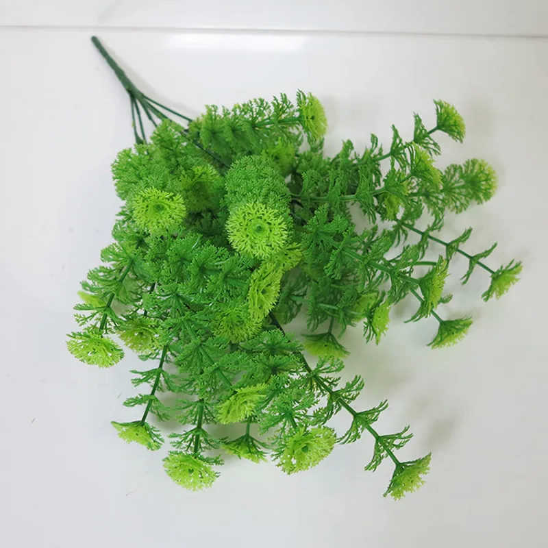 JAROWN Artificial Plastic Green Pine Tree Plant Bouquet Artificial