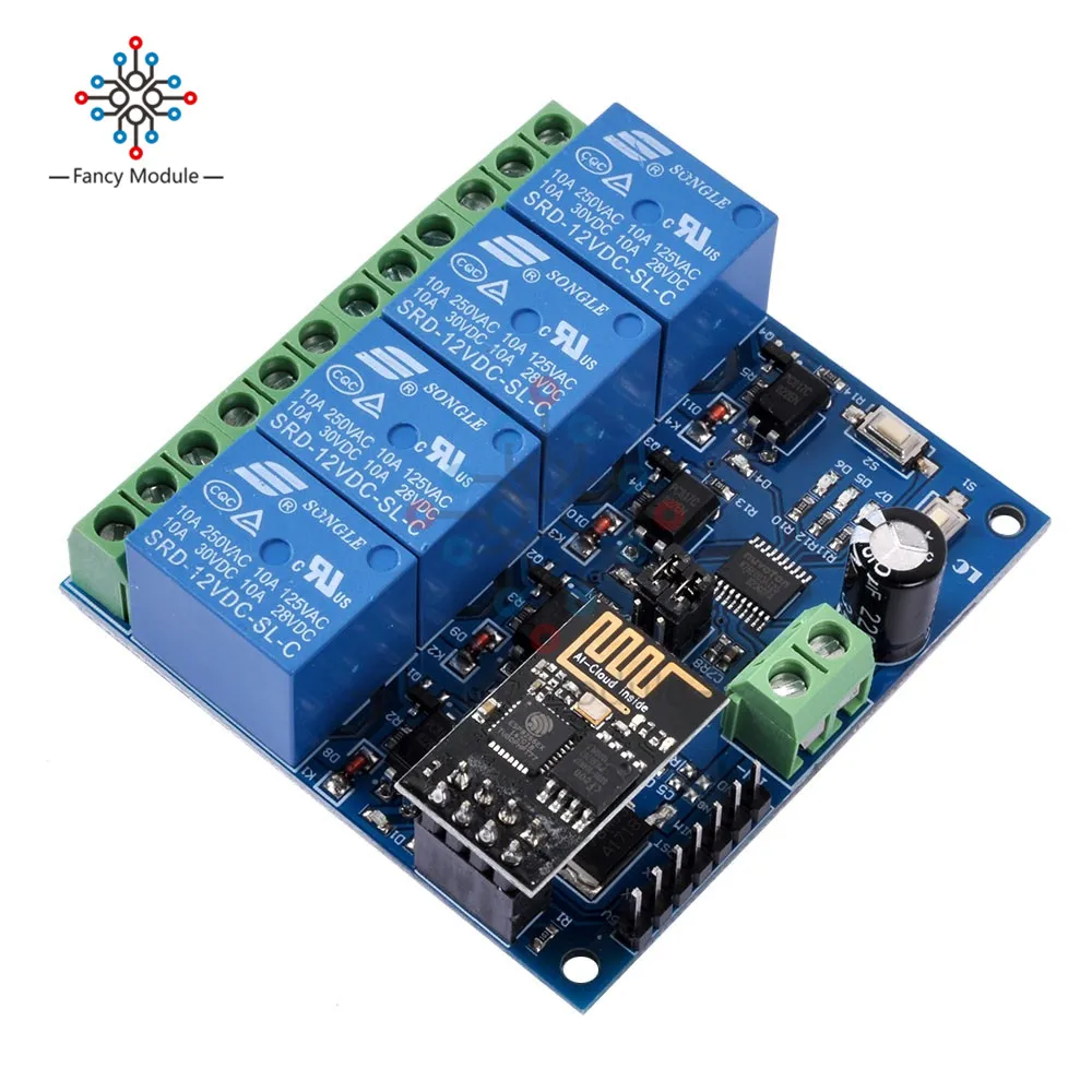 DC 12V ESP8266 4 wifi реле канала Модуль& ESP-01 WI-FI модуль для IOT умный дом интеллигентая(ый) мебель управления через приложение