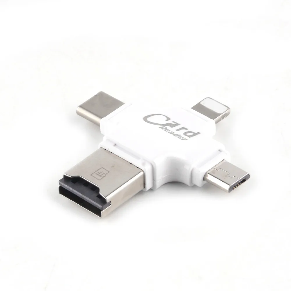 JRGK 4 в 1 type-c/Lightning/Micro USB, для карты памяти Reader Micro SD кардридер для Andrews/iphone/type-c/компьютера