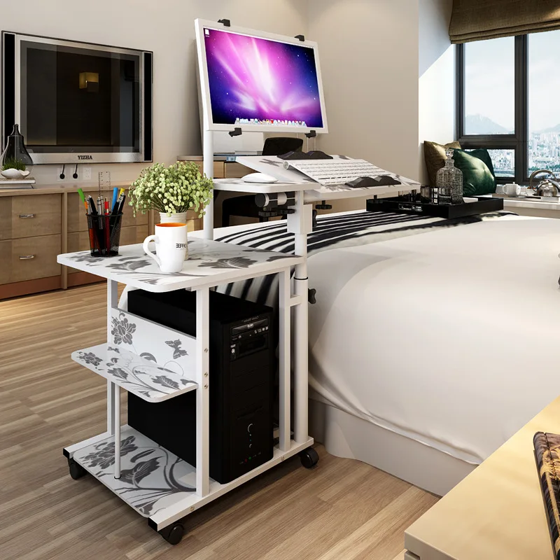 desktop Computer Table Adjustable &Portable Laptop Desk Rotate Laptop Bed Table Can be Lifted Standing Desk With Keyboard