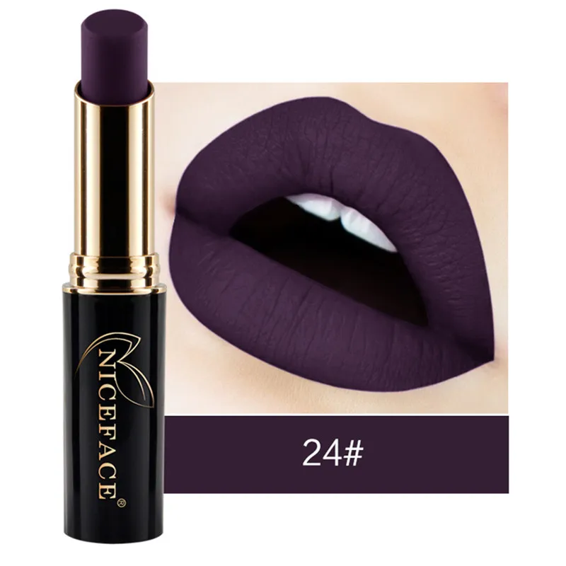 

Lip Gloss Makeup 24 Shades Make up Matte Metal Lipsticks For Women maquiagem New Lip Lingerie Matte Liquid Lipstick Waterproof