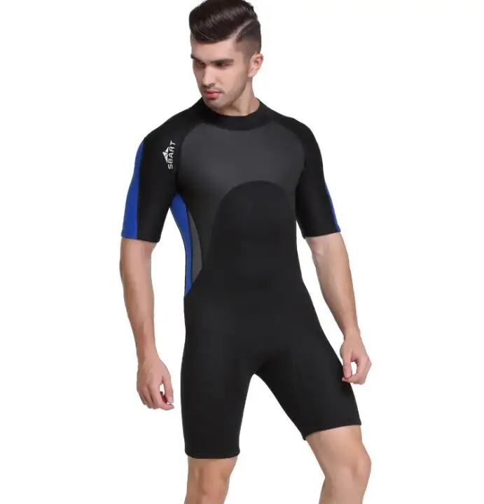 Men 2MM Neoprene Swimming Diving Short Sleeves Anti UV One Piece