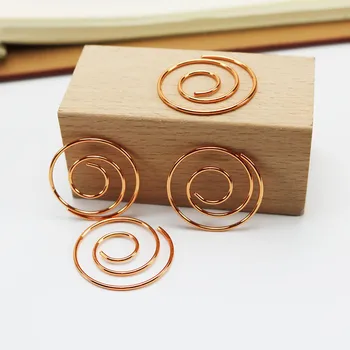 

50pcs Spiral Rose Golden Paper Clip Reusable Acrylic Clips Dispenser Material Escolar Bookmark the Office Supplies Dia 25mm Clip