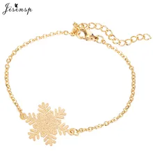 Jisensp, рождественские ювелирные браслеты, мерцающие снежинки, браслет для женщин, acier, неоксидные, женские модные браслеты, подарок на год