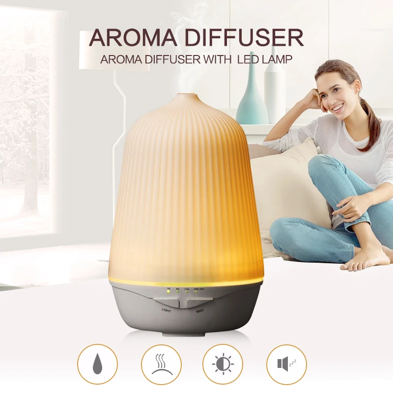 

Ultrasonic Air Aroma Humidifier With Night Light Aromatherapy Essential Oil Diffuser Cold Mist and 4 Timing For Home Appliance