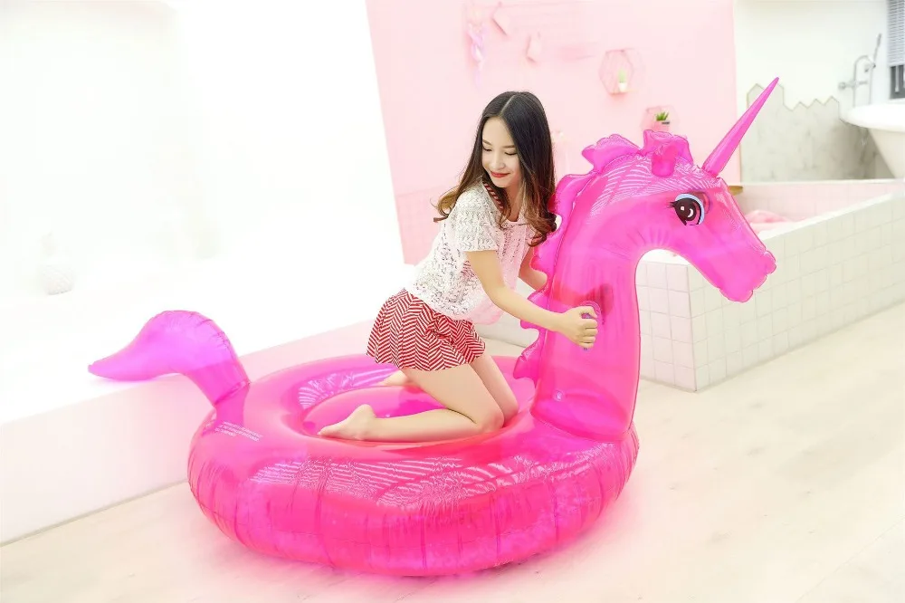 Transparent swimming tube pool vison water float inflatable party toys air huge inflatable sea 120cm Flamingo Beach (9)