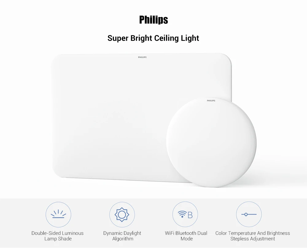 Original Philips Smart MS LED Ceiling Light APP Control 6200lm WiFi Bluetooth Adjustable Ceiling Lamp Mini Version