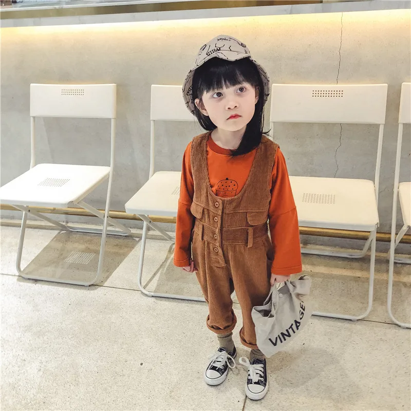Hot selling autumn kids child 2018 clothes children overall pants for boys trousers girls corduroy pants jumpsuit for girls kids (27)