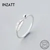 INZATT Authentic 925 Sterling Silver Cute Feather Adjustable Ring Fine Jewelry For Women Party Elegant Accessories ► Photo 1/6