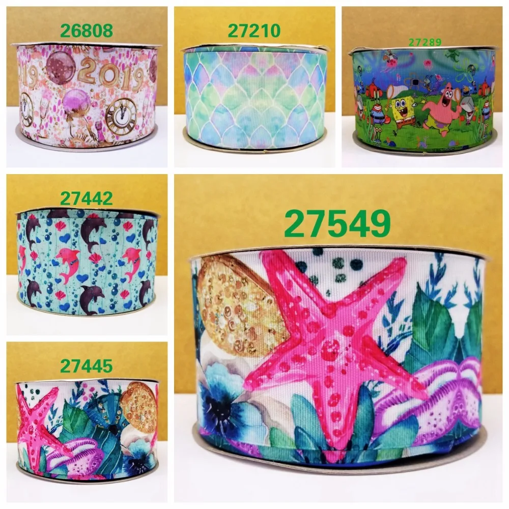 

Free shipping 50 yard per size cartoon ribbon printed grosgrain ribbon 27549