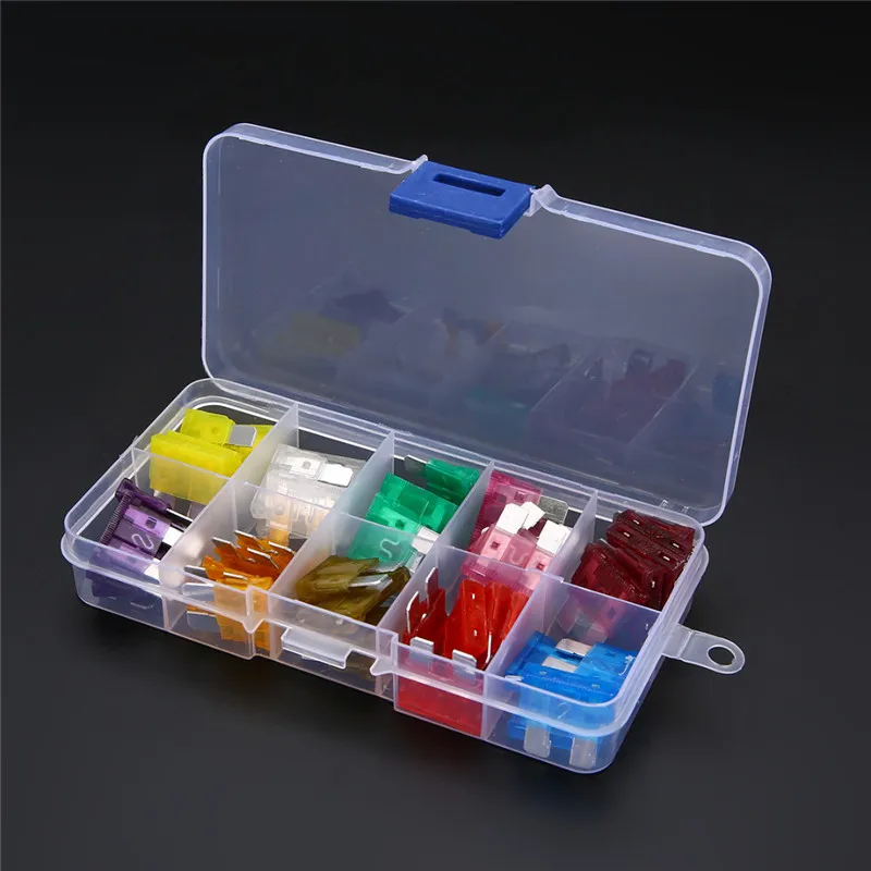 

50pcs Mixed Medium Standard Blade Fuse 32V Assortment Kit Car Auto 3A~40A+Box For Car Van Truck Coach Bus Motorcycle Quad Boat