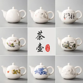 

150ml retro Chinese blue and white porcelain ceramic teapot tea set handmade Jinlong Pu'er teapot Kung Fu tea set accessories